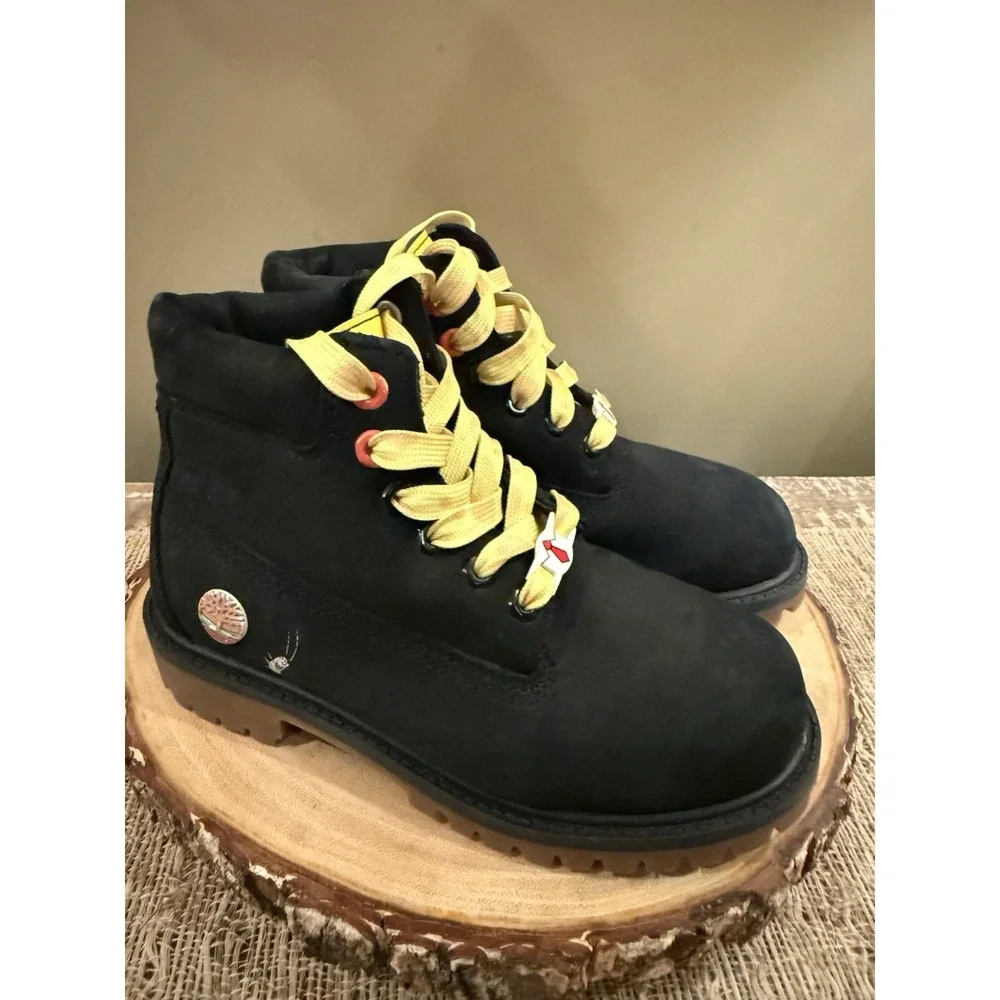 Timberland x SpongeBob SquarePants Waterproof Boot Black Nubuck Very Rare Sz-1